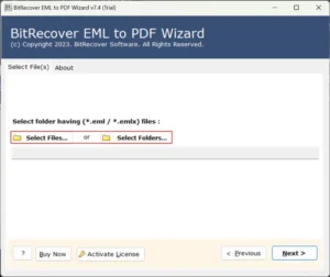 select EML files and folders