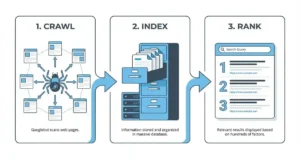 SEO crawling indexing and search results process