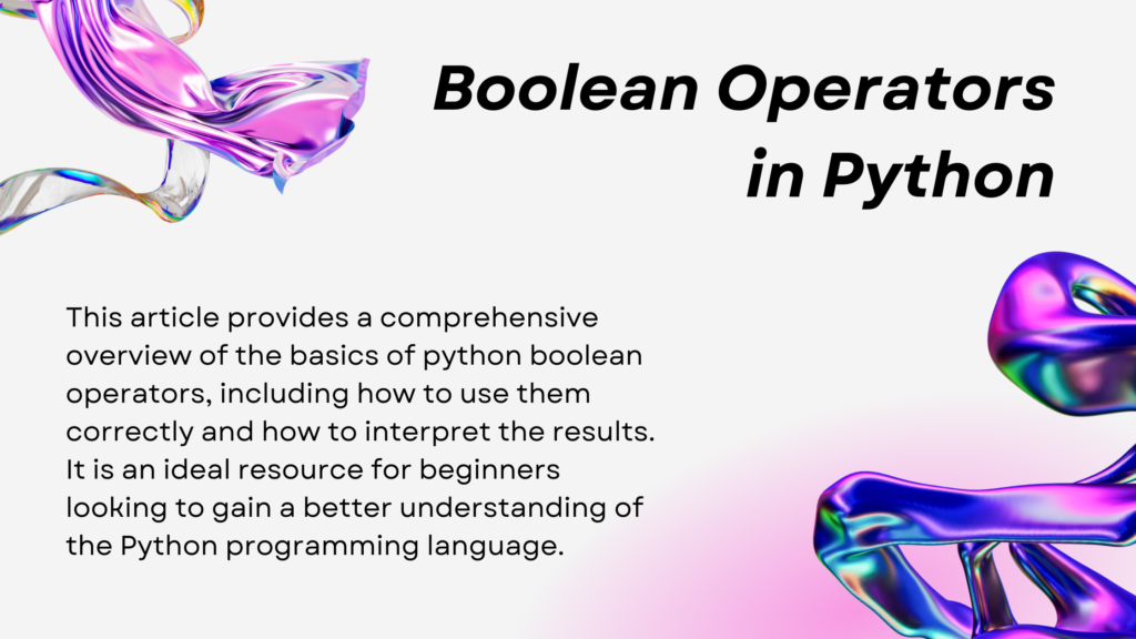 python boolean operators | edtechreader