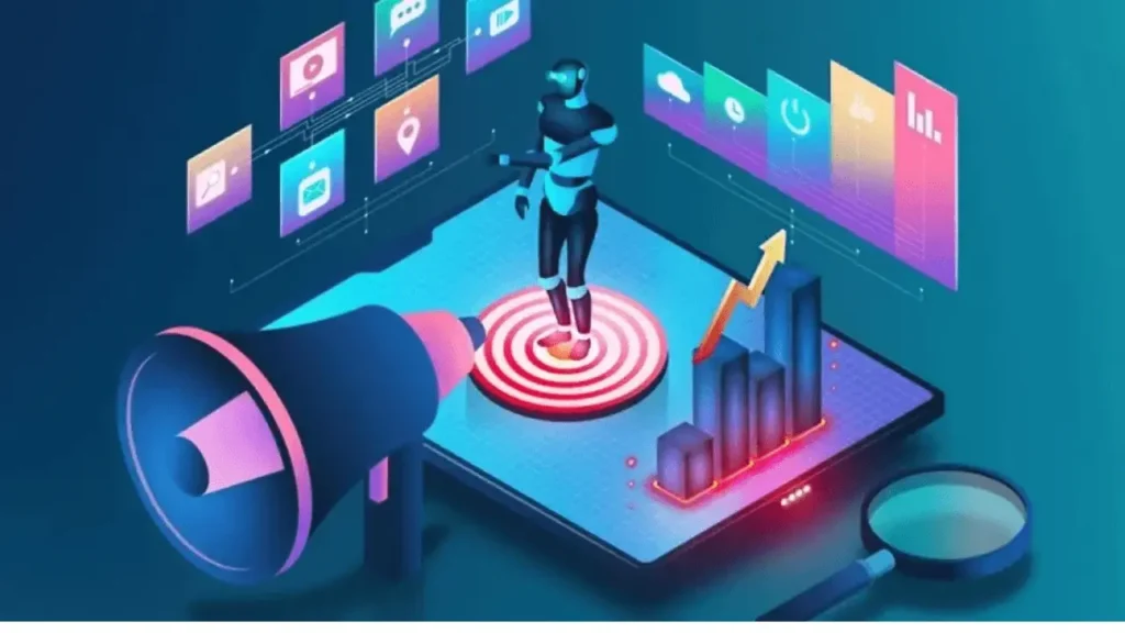 Marketer using digital tools for data-driven marketing and customer insights